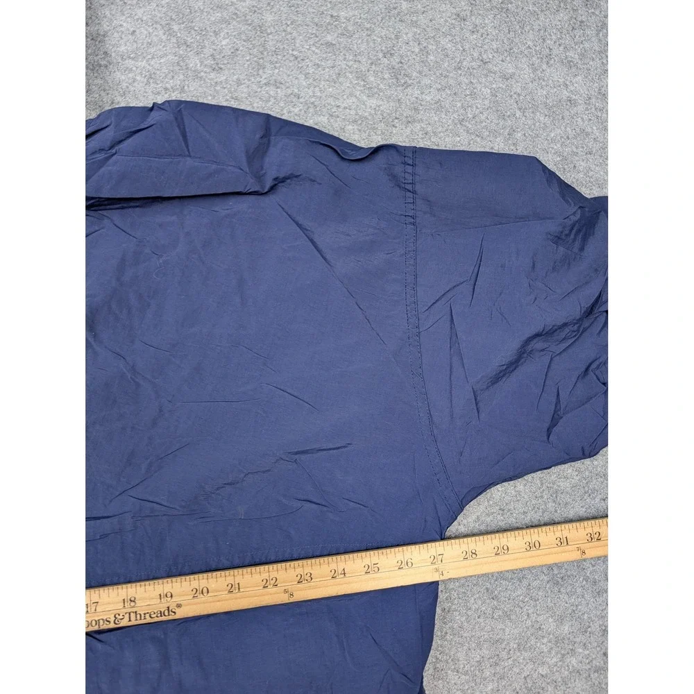 Vintage Woolrich Jacket Mens Large Blue Nylon Anorak Hooded 1/4 Zip Pullover